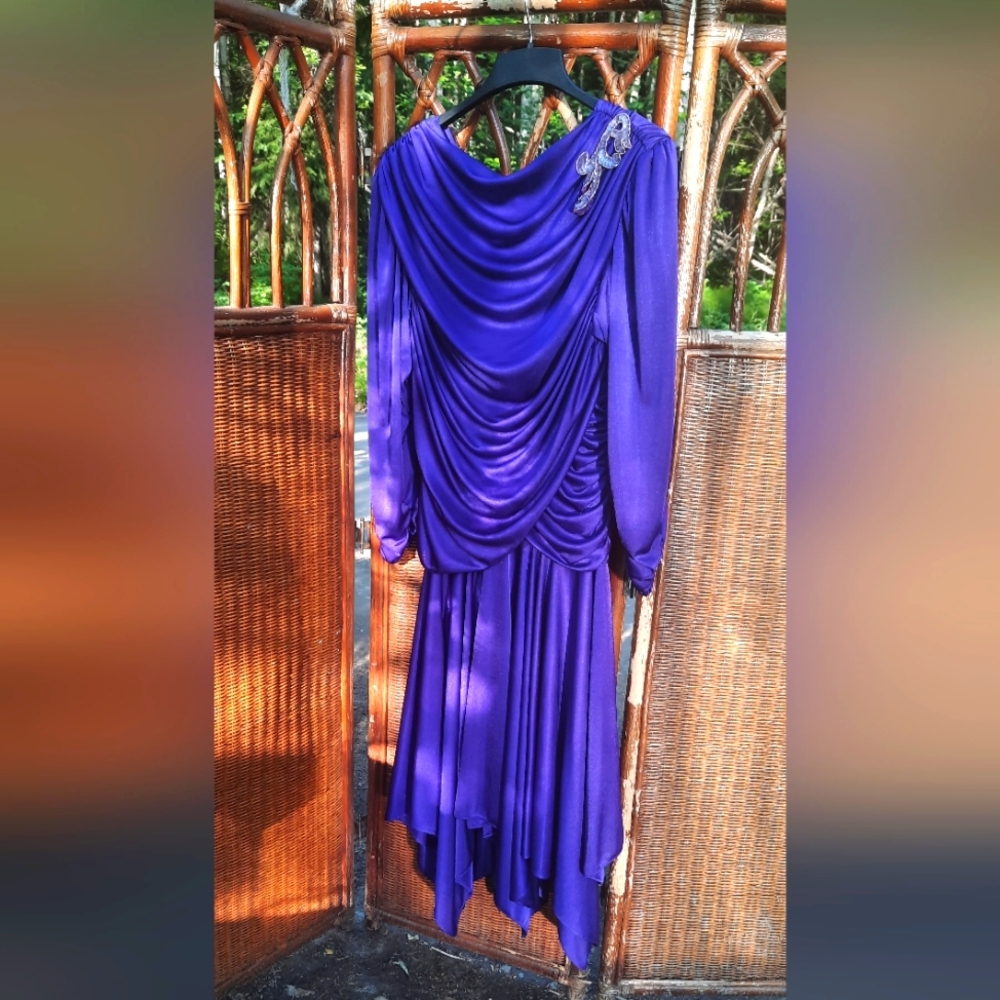 David Rose Vintage 80s Midi Prom Dress